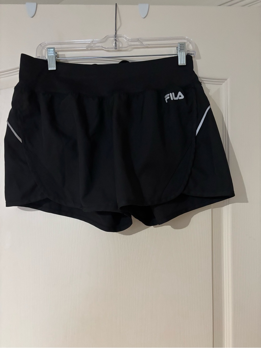 FILA Black Women's Athletic Skort Shorts with Reflective Trim